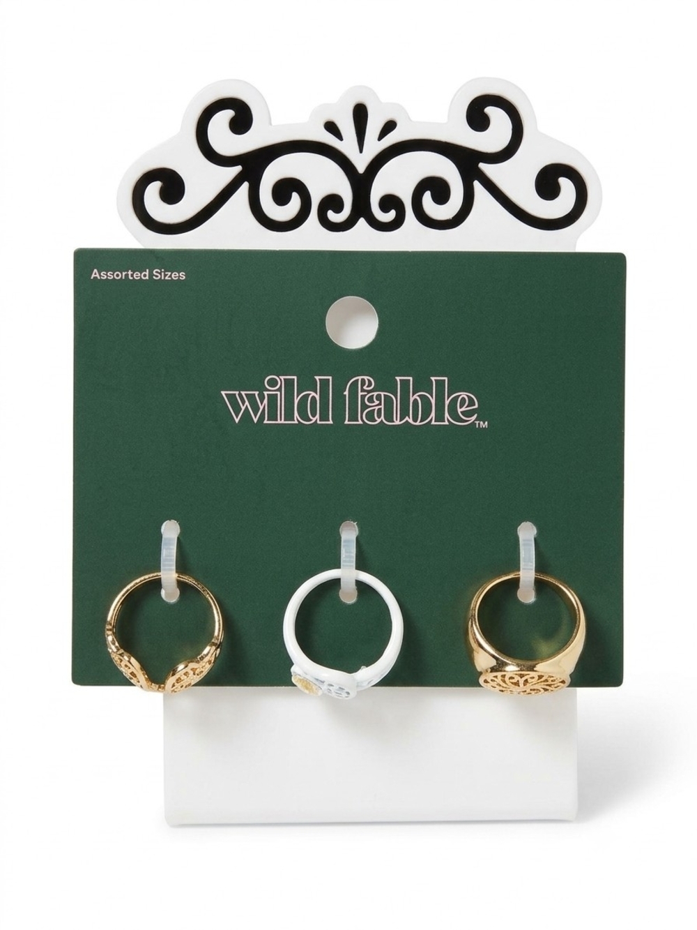 wild fable Gold and White Decorative 3-Pack Ring Set